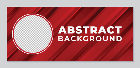 Red background simple design advertising banner template