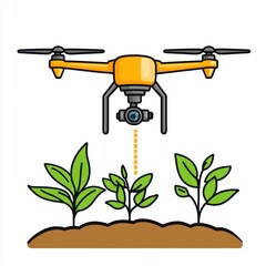 Naklejka premium Drone Aerial Photography of Plants Agriculture Technology Farming Innovation