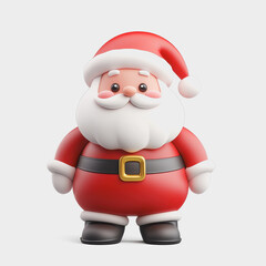 Obraz premium Cute and Festive Santa Claus Character with Large Belly, Classic Red Suit, Jolly Expression, and Iconic Hat for Christmas Celebrations and Holiday Decorations