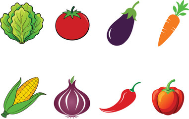 8 Pis vegetable illustration set