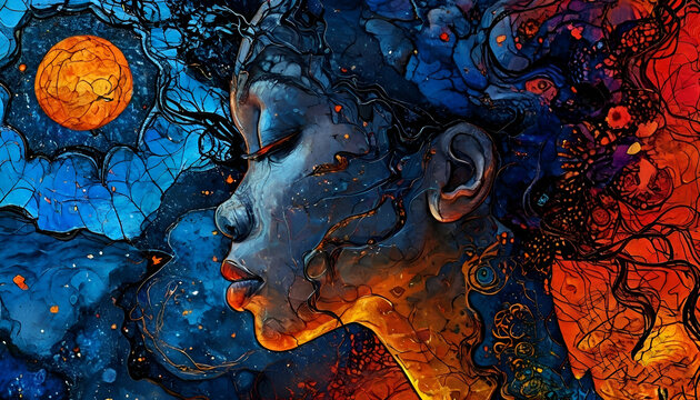 Abstraktion Reine Gedanken &uuml;ber dich 16х9. Hintergrund f&uuml;r das Design 3.