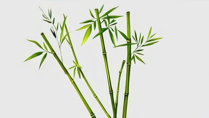 Naklejka premium bamboo isolated on white background