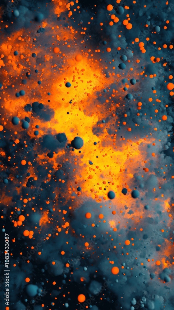 Poster explosive color burst abstract space digital artwork cosmic environment dynamic viewpoint energy con