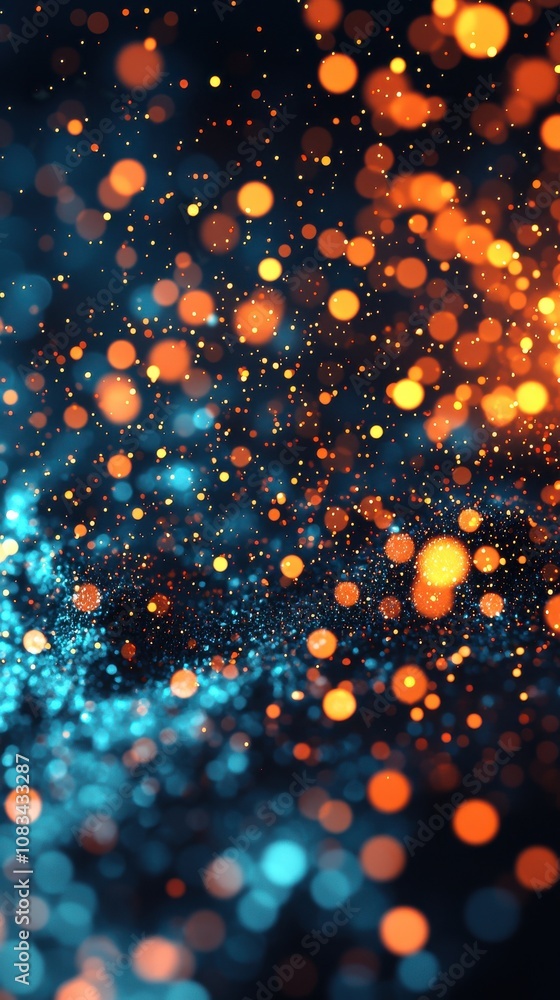 Poster dynamic particles and light effects abstract background digital art colorful environment close-up vi