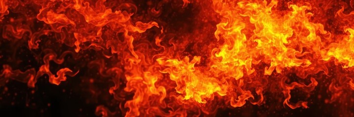 Fototapeta premium Abstract fiery background with a stunning collection of vibrant fire effects, perfect for adding an intense and dynamic element to any design project, heat, effect