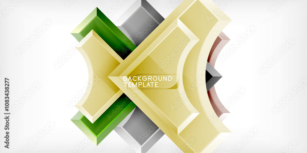 Poster Geometric design abstract background - circles and triangles