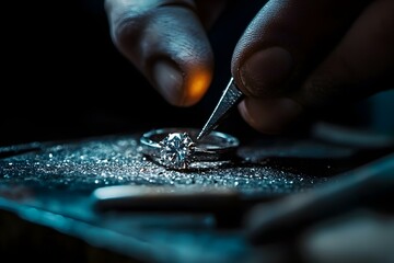 Obraz premium Craftsman Making Handmade Diamond Ring