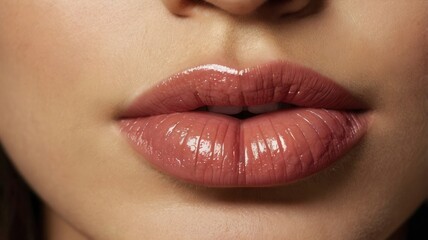 Fototapeta premium Close-Up of Glossy Lips