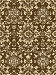 Fototapeta premium Intricately designed vintage seamless pattern with ornate floral motifs and intricate details, ornate, floral