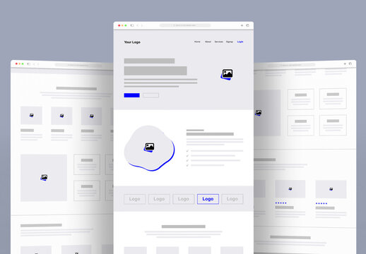 Modern Landing Page Wireframe Design Template
