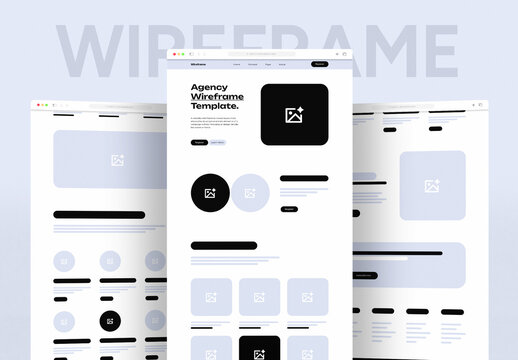 Website Landing Page Wireframe Design Template