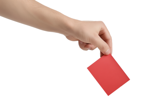 Voter Holds Envelope In Hand Above Vote Ballot On Blue Background. Freedom Democracy Concept