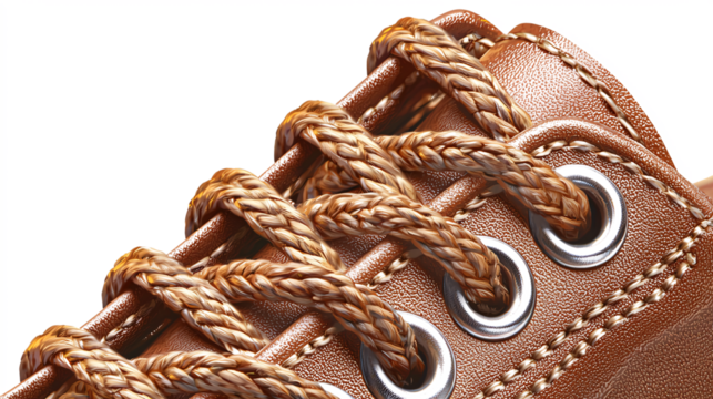 Close-up illustration of a shiny aglet securing shoelaces, set against a white background.