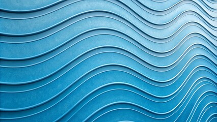 Fototapeta premium Abstract blue wall featuring wavy lines, ideal for modern designs and artistic projects. 