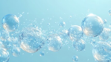 Clear Blue Water Bubbles in Serene Aquatic Scene..