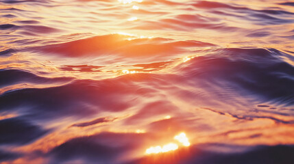 Obraz premium Rippling water surface reflects stunning sunset colors in abstract, fluid display