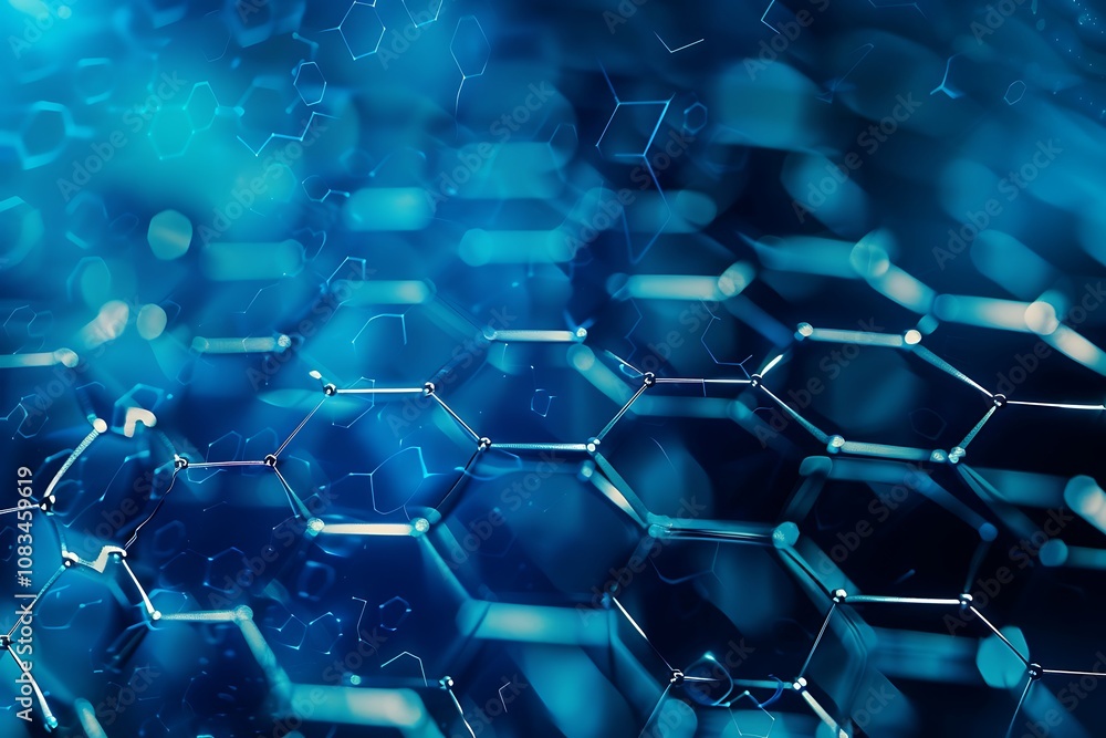 Leinwandbilder Abstract technological background with hexagons and connected lines