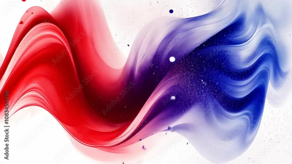 Poster intricate red and blue swirls blend seamlessly, forming a dynamic wave-like pattern