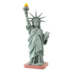 3D Statue of Liberty With a Torch on a Transparent Background