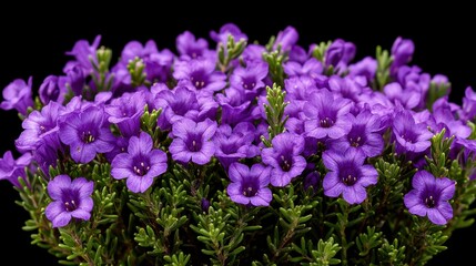Fototapeta premium Vibrant blooming purple flowers floral arrangement home decor isolated background close-up photography botanical beauty