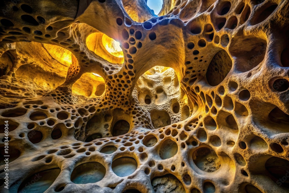 Aufkleber abstract cave structure symbolizing interconnectedness and imperfection in nature