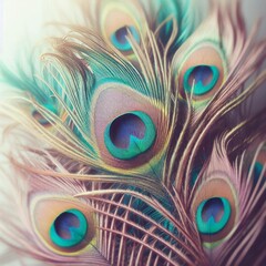 Obraz premium Soft Focus Peacock Feathers Peacock feathers gently blurred with