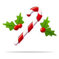 Christmas candy cane vector isolated illustration