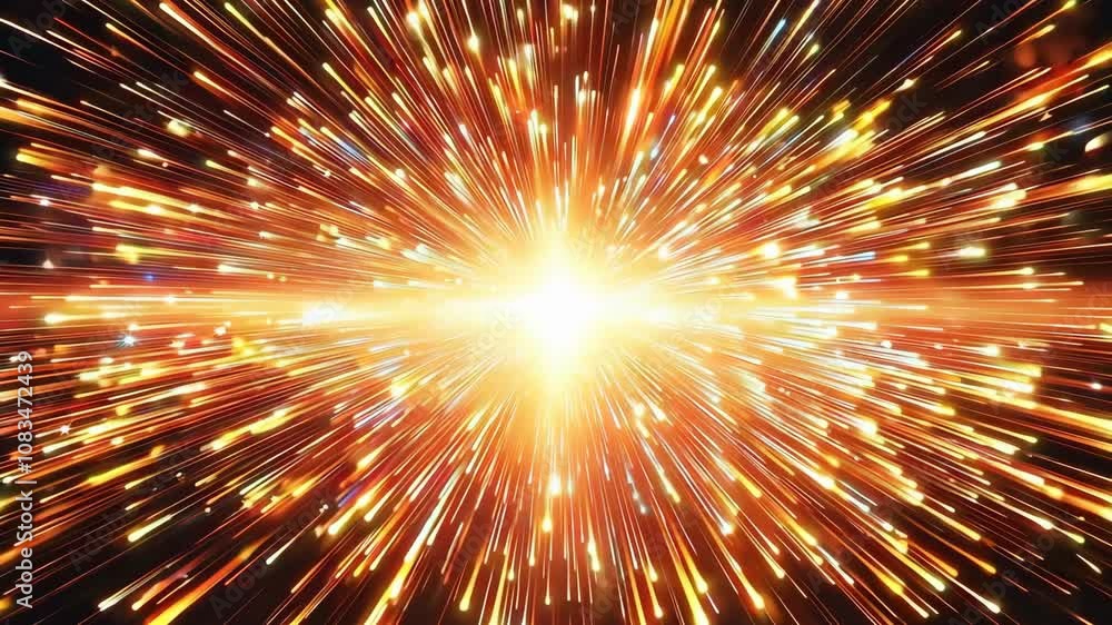 Poster dynamic burst of vibrant light and color an abstract explosion of energy and excitement with rays of