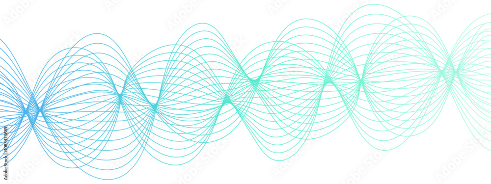 Aufkleber Abstract colourful wave line transparent background modern stream wave background and curve lines. Curved wavy lines tech futuristic motion background. Frequency sound wave and lines