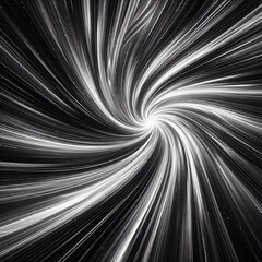 Abstract Black and White Vortex Design with Dynamic Speed Lines Creating a Swirling Texture Effect for Modern Graphic Art and Creative Backgrounds