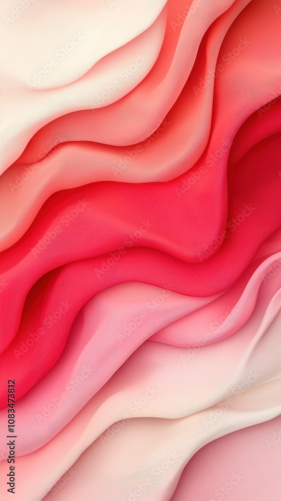 Poster a colorful abstract design featuring flowing waves of soft pinks and reds, creating a gentle, textur
