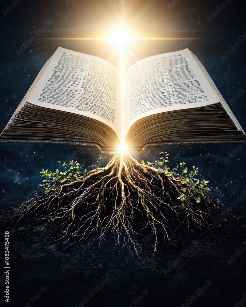 Poster the illuminating power of knowledge unveiling the roots of wisdom from an open book