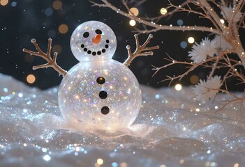 Obraz premium snowman sparks glass