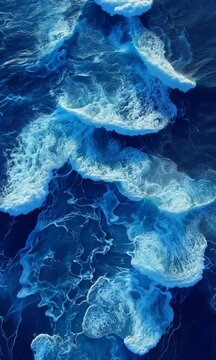 Stereogram illusion with multiple levels and blue curling waves
