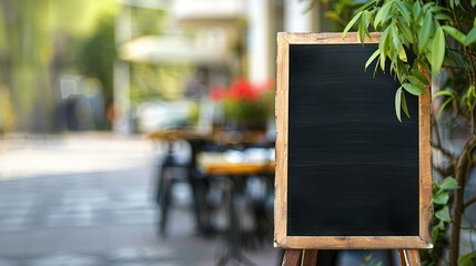 Restaurant Empty Menu Board and Chalkboard Menu Sign - A Blank Canvas for Culinary Offerings. The Chalkboard's Surface Awaits the Handwriting of Delicious Dishes, Prices, and Specials. The Empty Menu 