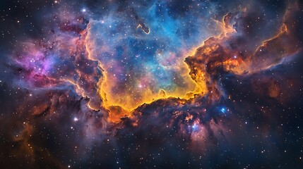 Obraz premium Beautiful nebula with colorful galaxies and star, Space galaxy with star