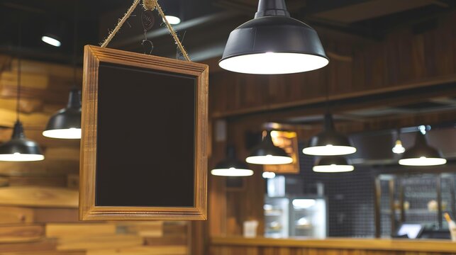 Restaurant Empty Menu Board and Chalkboard Menu Sign - A Blank Canvas for Culinary Offerings. The Chalkboard's Surface Awaits the Handwriting of Delicious Dishes, Prices, and Specials. The Empty Menu 