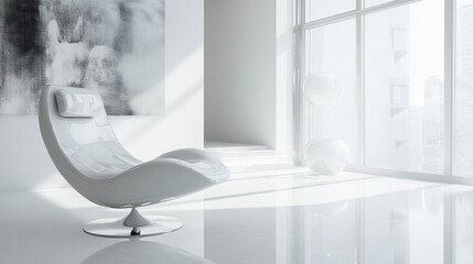 Stylish Avant Art Gallery setup presenting contemporary ceramics in a bright, State-of-the-art showroom with epoxy resin flooring, high gloss and perfect coverage, 