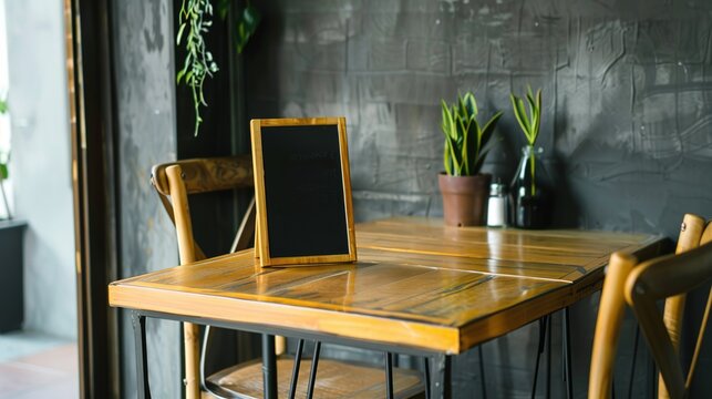 Restaurant Empty Menu Board and Chalkboard Menu Sign - A Blank Canvas for Culinary Offerings. The Chalkboard's Surface Awaits the Handwriting of Delicious Dishes, Prices, and Specials. The Empty Menu 