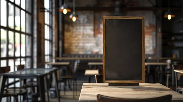 Restaurant Empty Menu Board and Chalkboard Menu Sign - A Blank Canvas for Culinary Offerings. The Chalkboard's Surface Awaits the Handwriting of Delicious Dishes, Prices, and Specials. The Empty Menu 