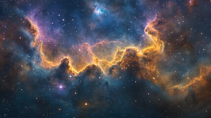 Fototapeta premium Beautiful nebula with colorful galaxies and star, Space galaxy with star