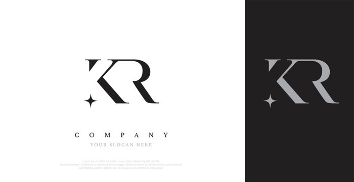Initial KR Logo Design Vector 