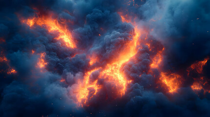 Fototapeta premium Fiery Smoke and Fire Abstract Background