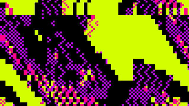 Abstract geometric background design elements in 80s, 90s, Y2K, 2000s lo-fi retro 8-bit pixel retro style. Modern grunge poster, flyer composition, brutalism, anti design, colorful geometrical shapes