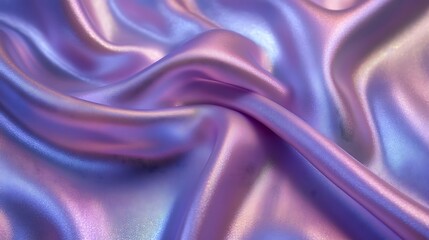 Obraz premium Close up of an iridescent purple and pink fabric, Beautiful silky fabric abstract background