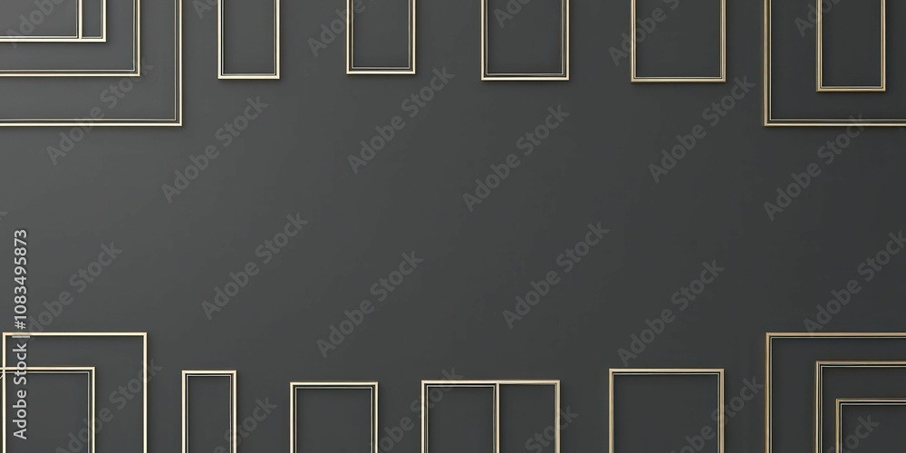 Poster modern 3d banner design with gold frames abstract background minimalist style eye-catching layout fo