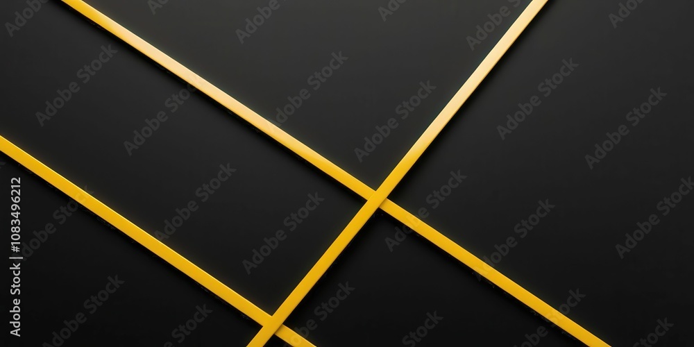 Aufkleber dynamic yellow lines create visual impact in modern 3d banner design minimalist black background con