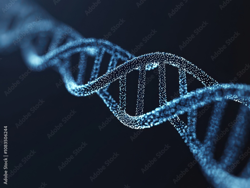 Poster exploring dna structure laboratory research educational content digital environment close-up view sc