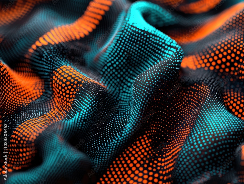 Poster Dynamic textured patterns abstract design digital art colorful environment close-up view visual concept