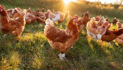 自然にいるニワトリ